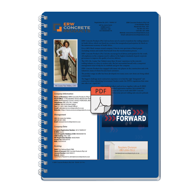ERW Concrete Products (Pty) Ltd - Brochure - Company Info
